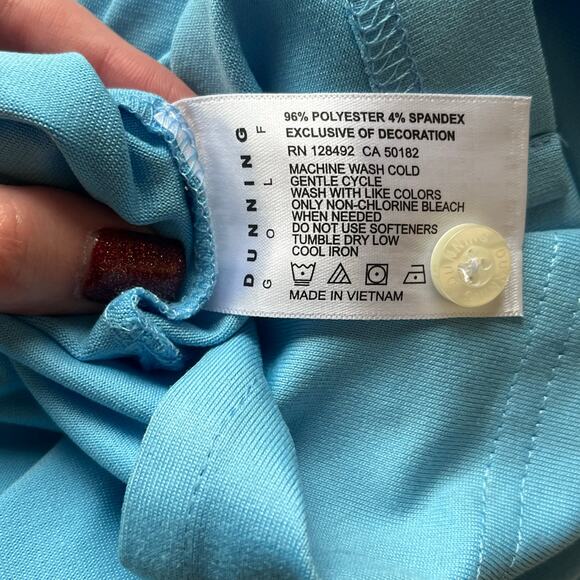 Men’s Dunning Golf Polo Light Blue Short Sleeve Size Medium - Picture 5 of 16